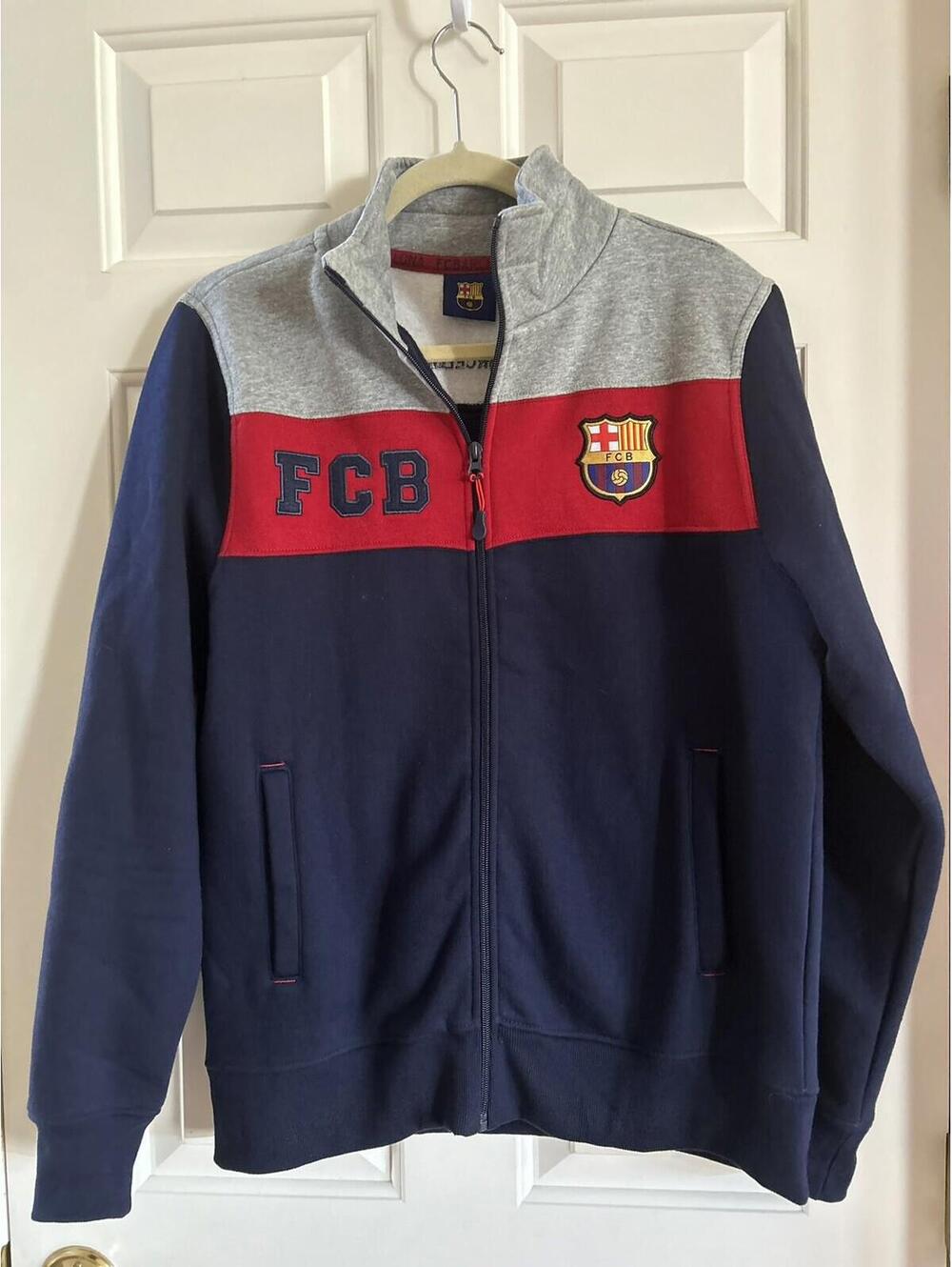 FC Barcelona Full Zip Jacket Mens Medium Spain La Liga Soccer Blue Red Logo